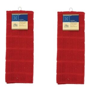 Home Collection Microfiber kitchen Hand Towel Set 2 Pack  (Red)